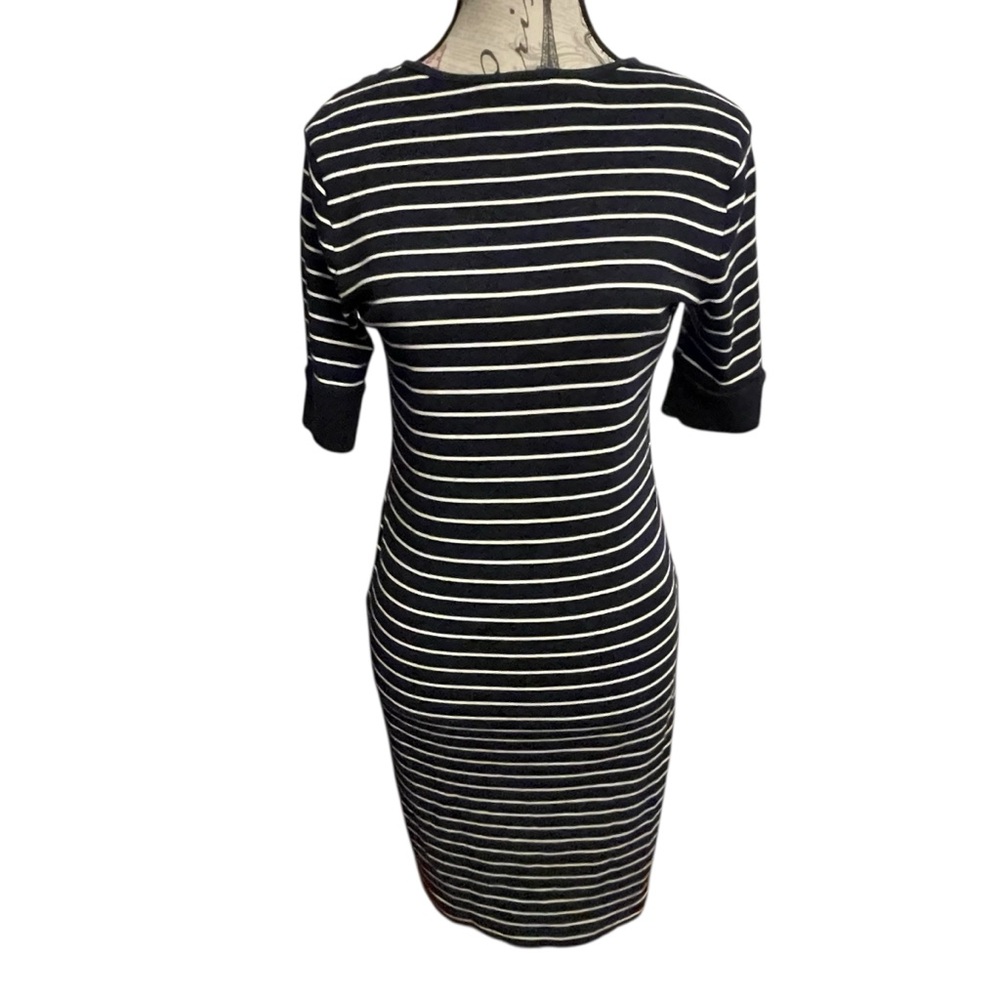 Ralph Lauren Striped Navy and White Midi Dress